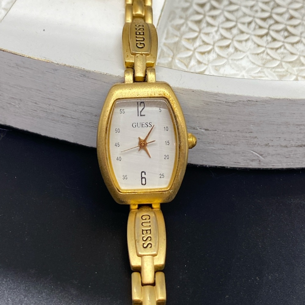 Vintage Guess Watch. Gold tone. 7.25” Japan